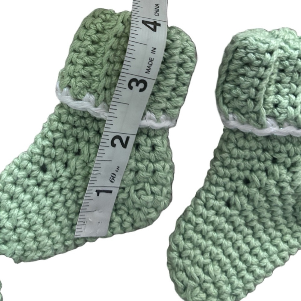Handmade Knit Baby Set – Sage Green – OS - Picture 7 of 7
